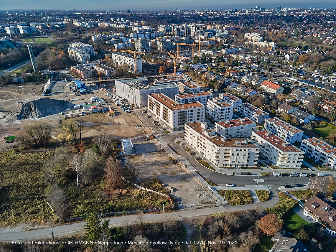 19.11.2021 - Luftbilder von der Baustelle Alexisquartier und Pandion Verde in Neuperlach